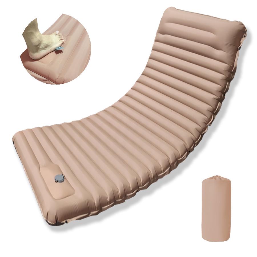 Inflatable TPU Camping Mat with Foot Pump - Portable & Foldable for Outdoor, Beach, or Picnic Use.