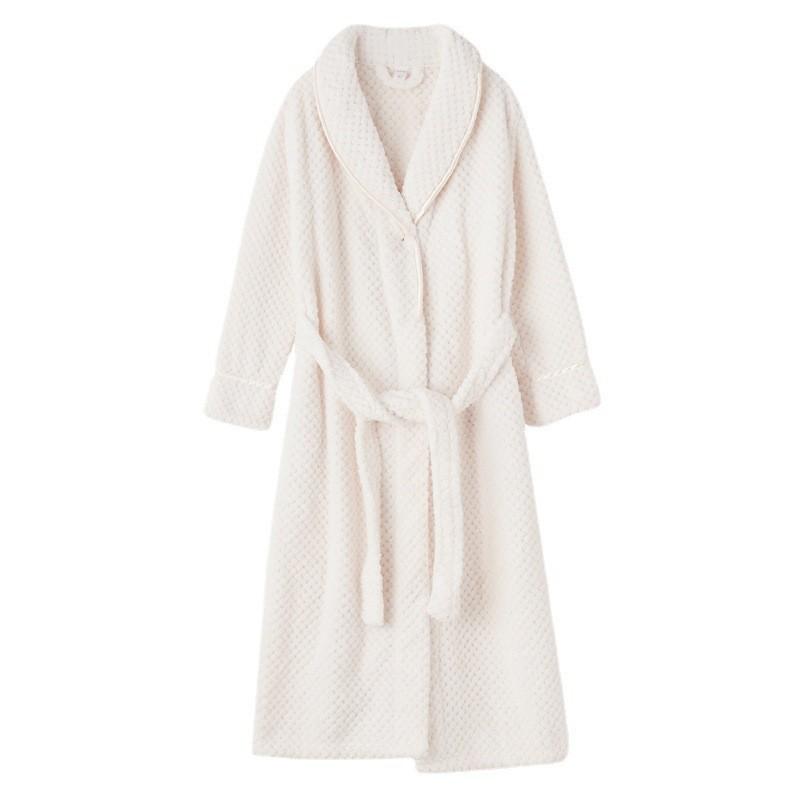 GMXIA Women's Winter Couple Coral Fleece Bathrobes with Fleece and Thickened Flannel Men's Pajamas Autumn and Winter Extended Styles