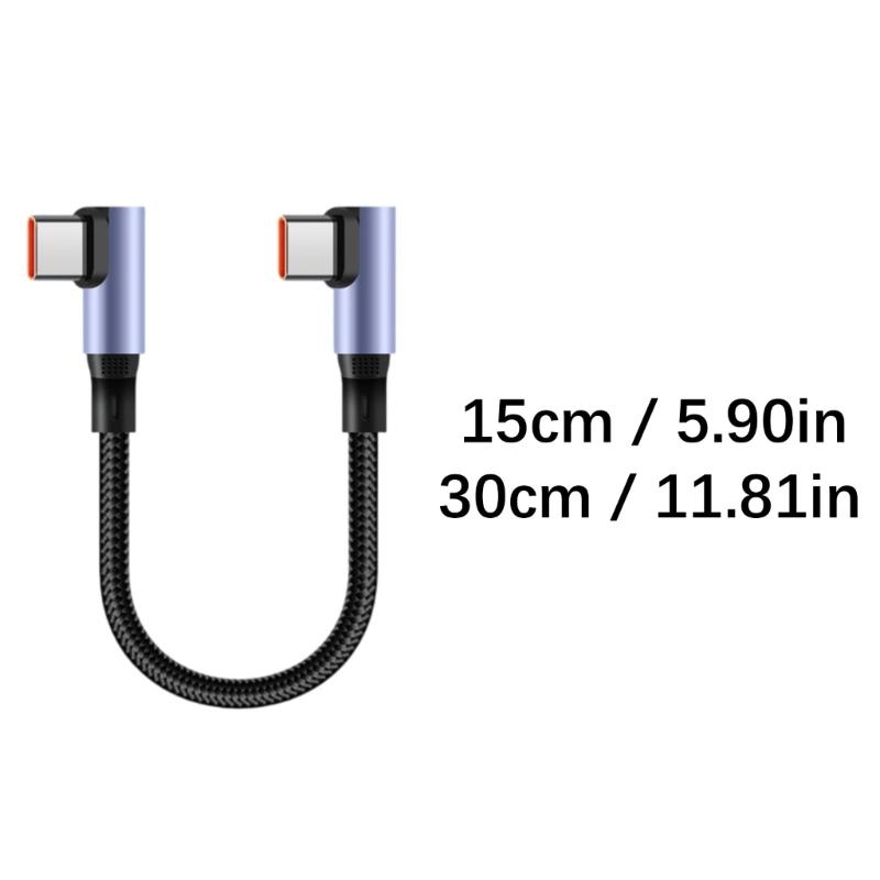 Nylon geflochtenes kurzes USB C Ladekabel 90 Grad gewinkeltes Design Kompakte 15/30cm Länge Ladekabel für USB C Geräte
