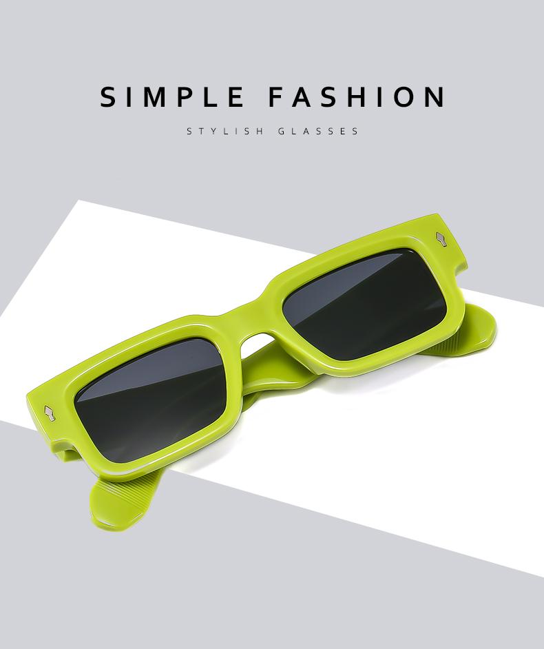 2pcs New High Square Sunglasses Fashion Eyeglasses Men's Punk Rectangle Design Sun Glasses Retro Quality Rivet Glasses UV400