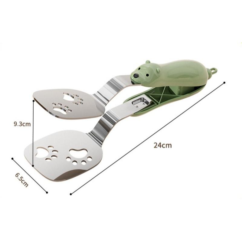 Bear Style Fish Spatula Tongs 2 in 1 Design Suits Frying and Serving Needs Features Non Slip Handle Kitchen Tools