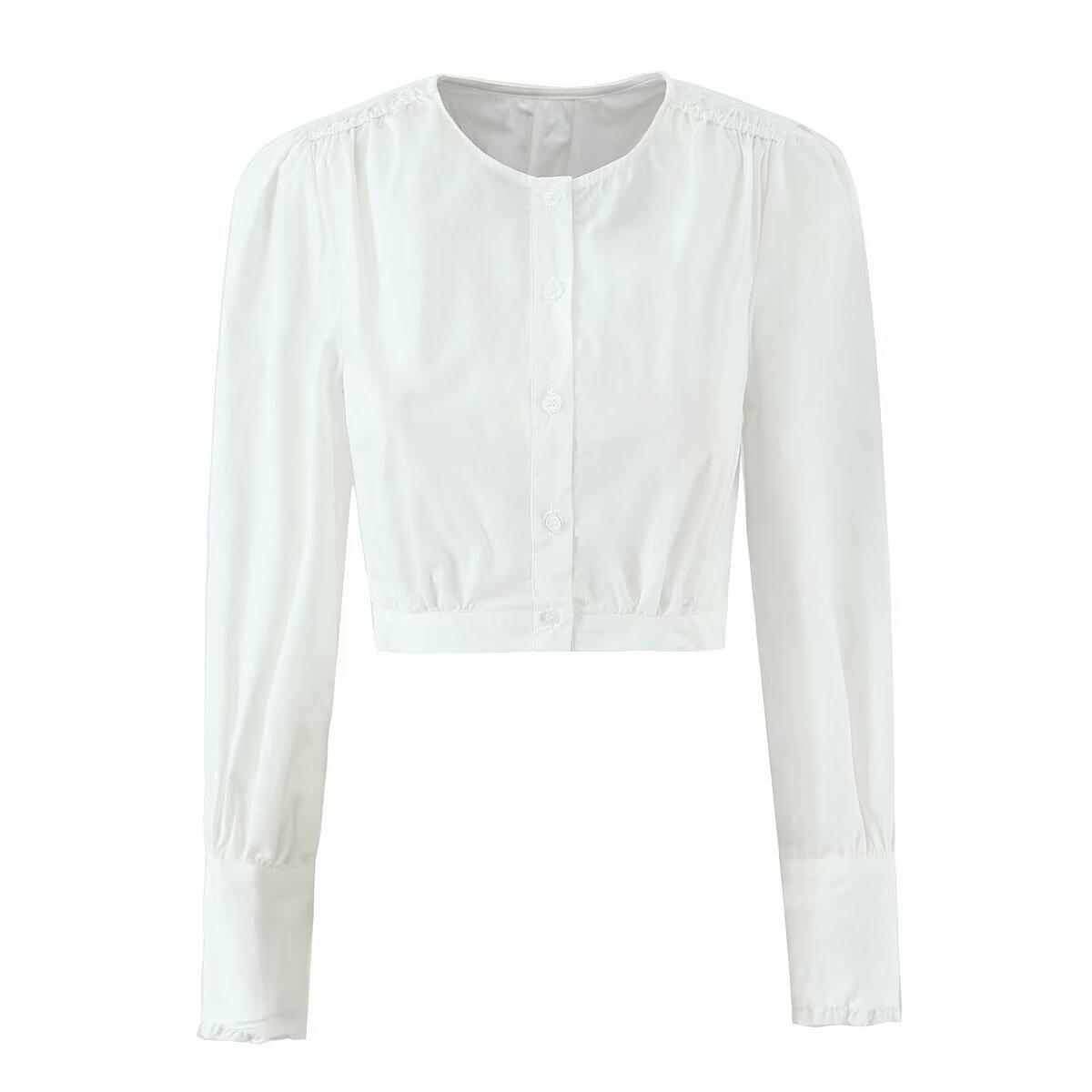 European and American style, new women s clothing, foreign style, fashionable, fashionable, versatile, short shirts and tops S белый