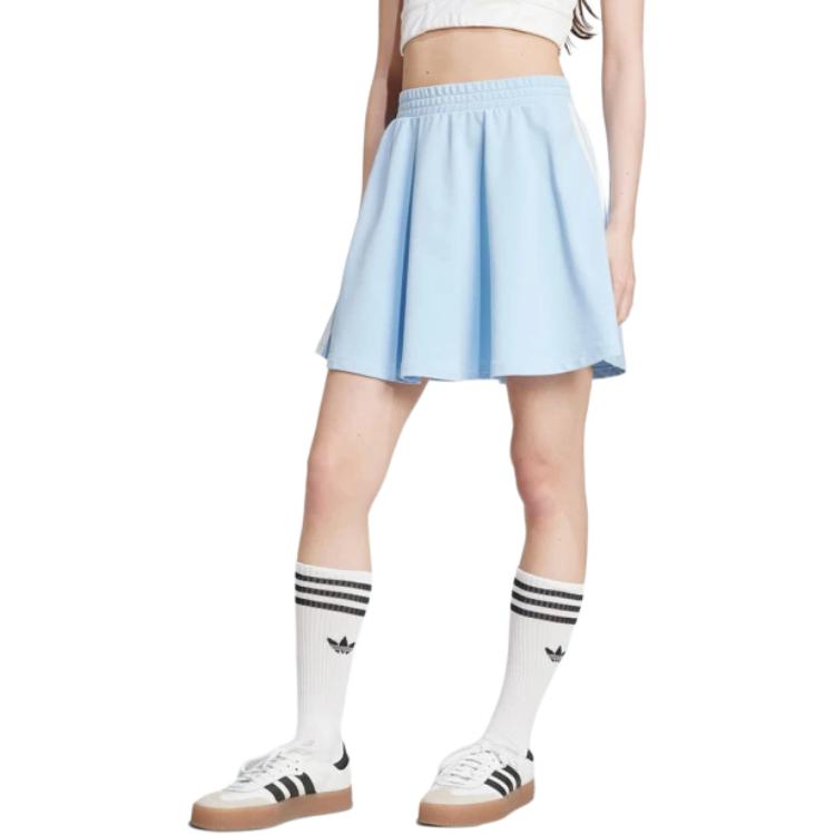 adidas Elastic Waist Slim-Fit Mini Skirt Women Bottoms Blue IT9843
