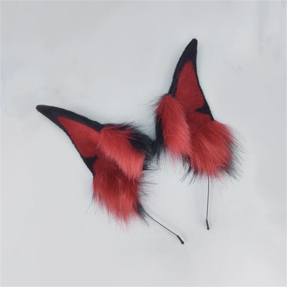 Plush Cute Dobermanns Dog Ears Headbands Plush Furry Animal Ears Hair Hoop Handmade Lolita Cos Costume Cosplay Hairband