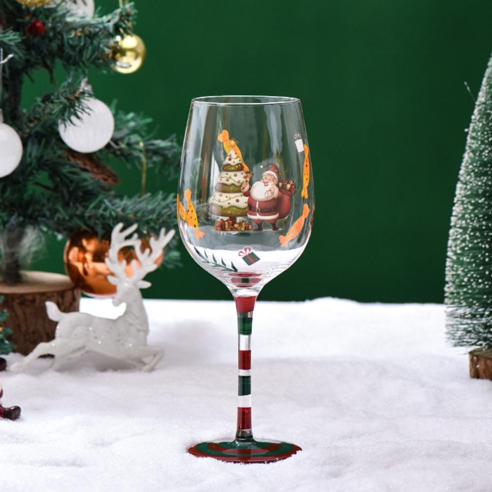 Transparent Red Wine Glass Hand Painted Wine Cups Household Crystal Cups Family Dinner