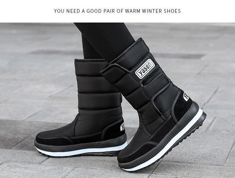 Northeast Women's Waterproof Winter Mid-Calf Snow Boots with Velvet Lining and Non-Slip Thick Sole
