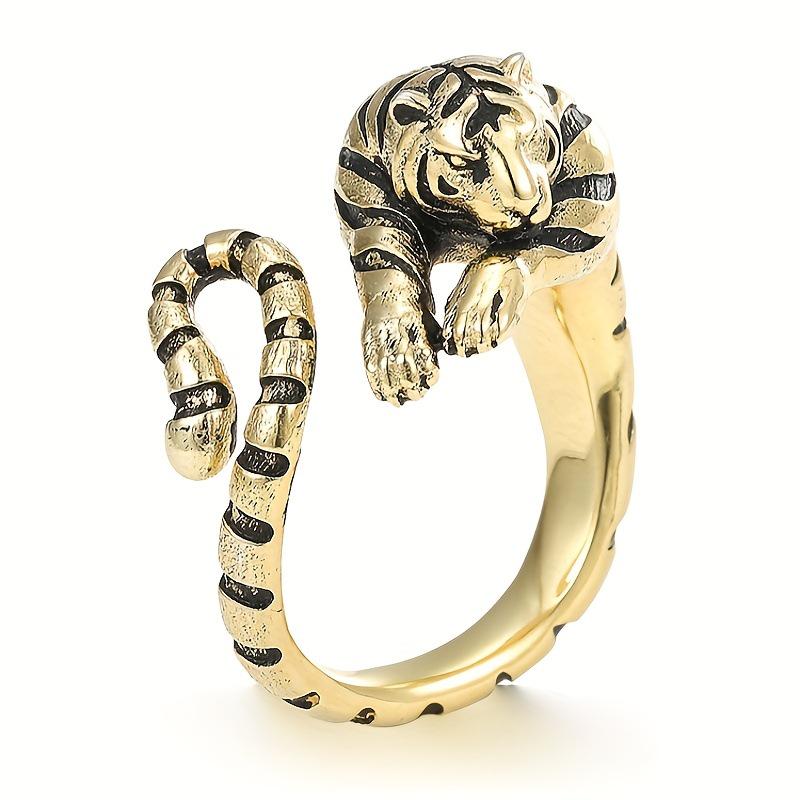 Adjustable Alloy Tiger Ring - Fashionable Trendy Style