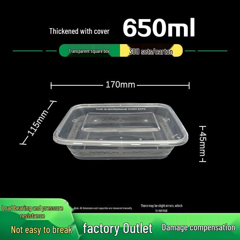 ZL 650ml Rectangular Disposable Microwavable Food Containers