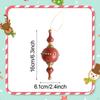 Christmas Tree Ball Ornament Gourd Shaped Bauble with Hook Rope Shiny Xmas Hanging Decoration for