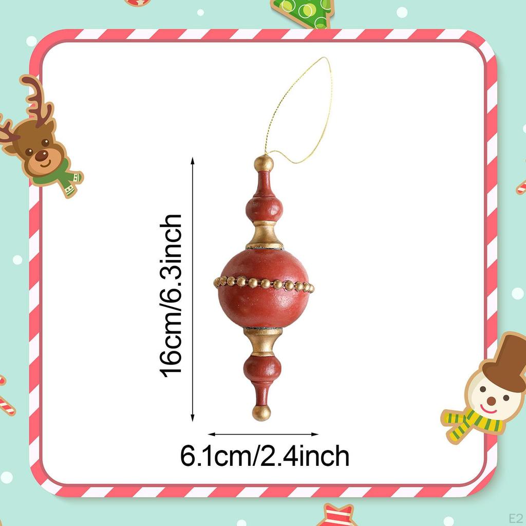 Christmas Tree Ball Ornament Gourd Shaped Bauble with Hook Rope Shiny Xmas Hanging Decoration for