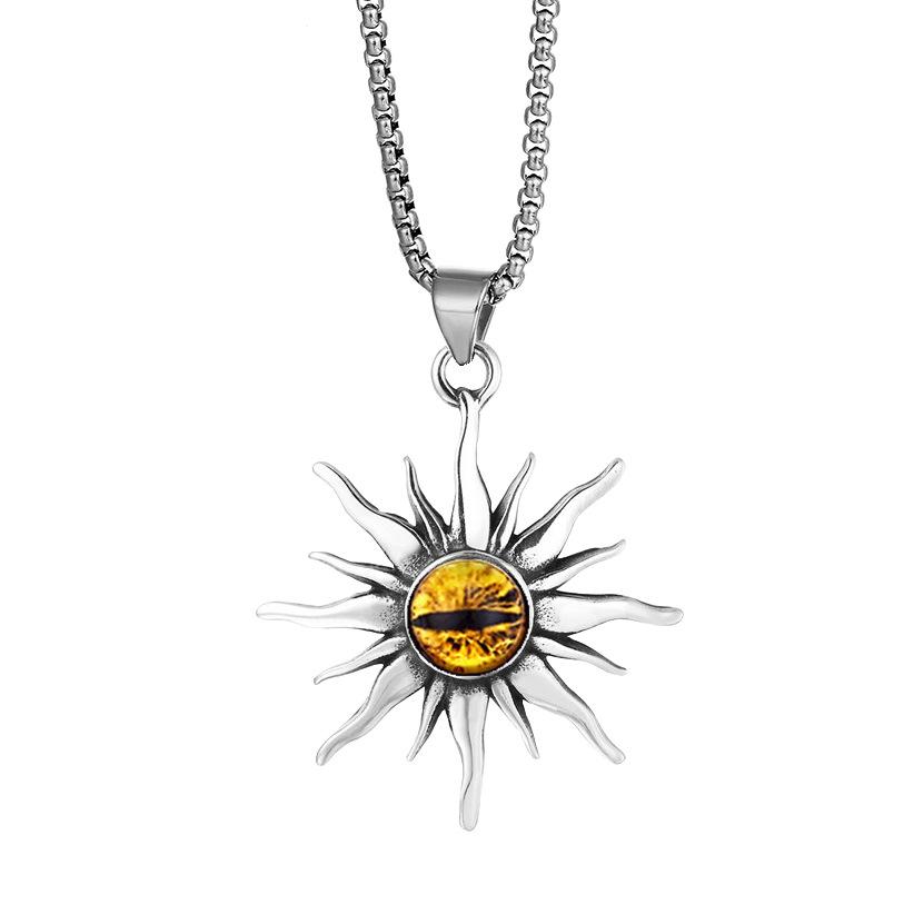 Golden Horn Prajna Pendant, Men'S Ghost Mask Necklace Halloween Gift