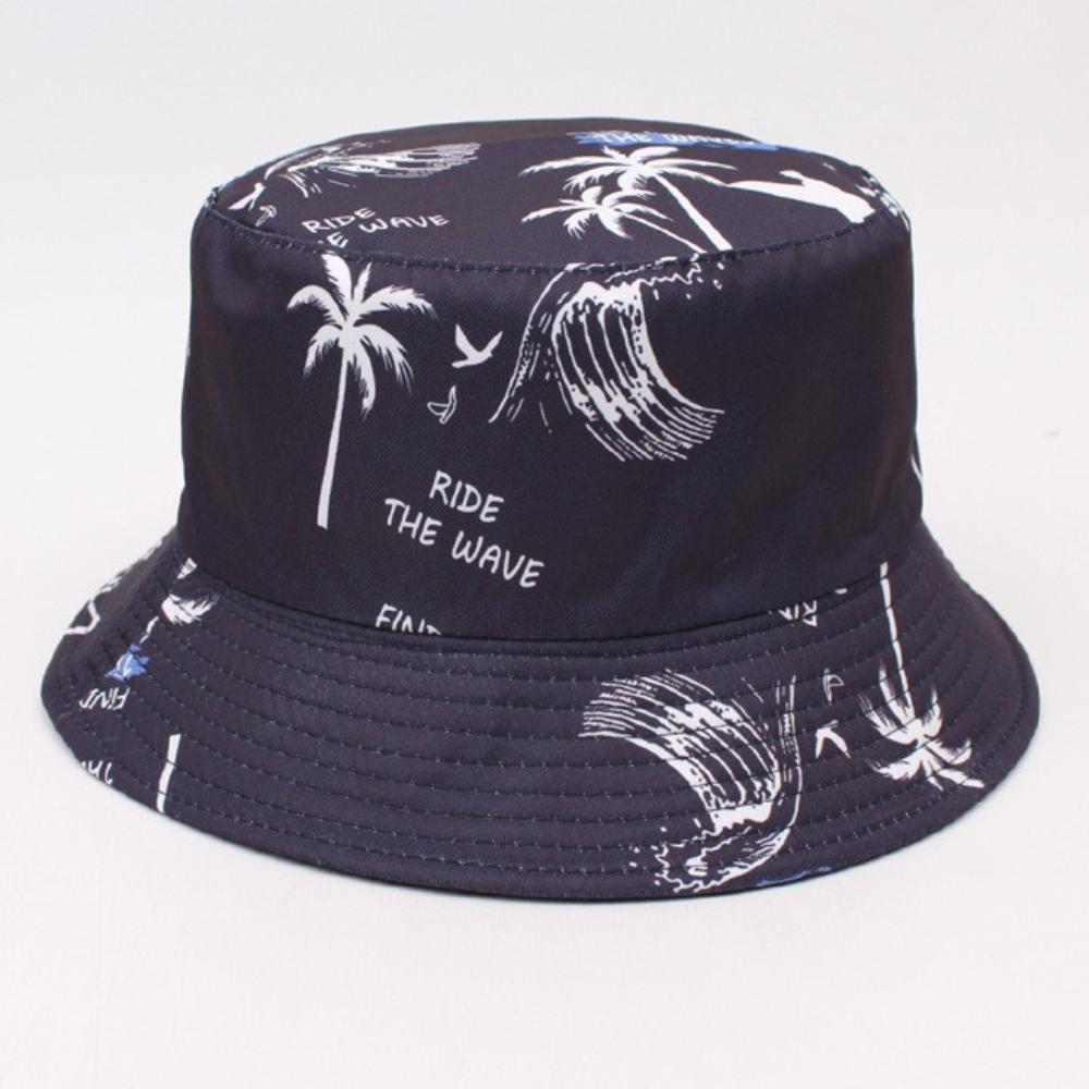 Summer Travel Coconut Tree Print Bucket Hat Unisex Fisherman Caps for Men Women Outdoor Beach Sunscreen Fashion Decorate Panama