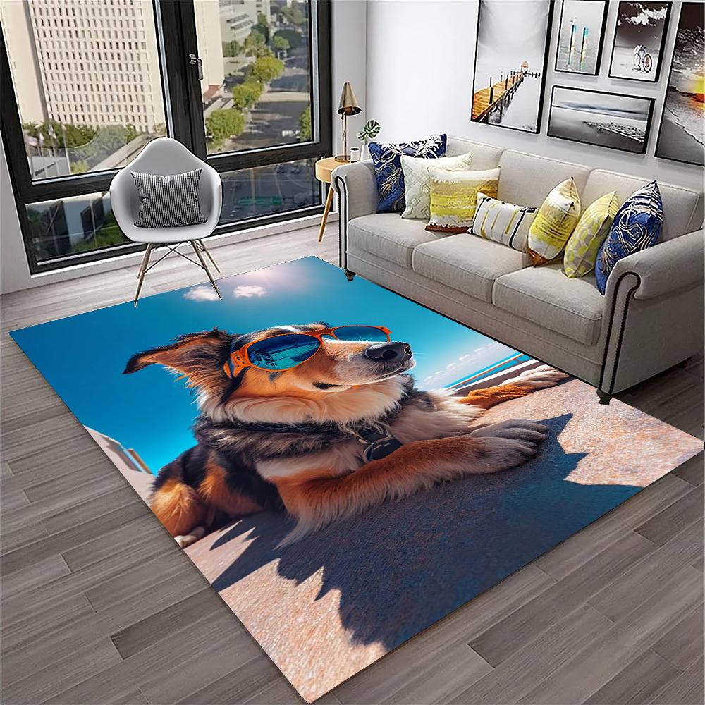 Süßer Hund Samojede, Chihuahua, Zwergspitz, Husky Cartoon Teppich für Zuhause Wohnzimmer Schlafzimmer Sofa Fußmatte Dekoration, Kinder Rutschfest
