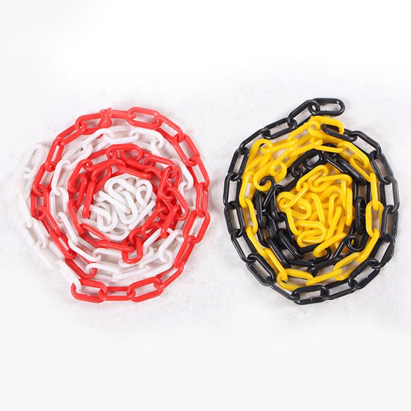 PE Traffic Safety Chain: Red/White/Yellow/Black Warning Chain for Cones, Posts, Barriers, or Clothes Drying Rack