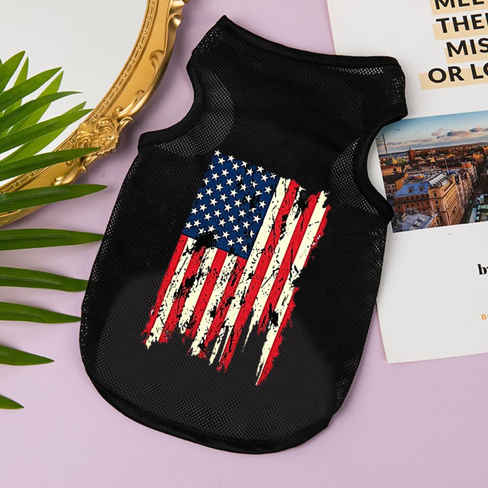 Breathable Mesh Dog Summer Tank Top Cute Cartoon Print Sleeveless Pet Vest Puppy Clothes For Chihuahua Teddy Small Dogs Cat