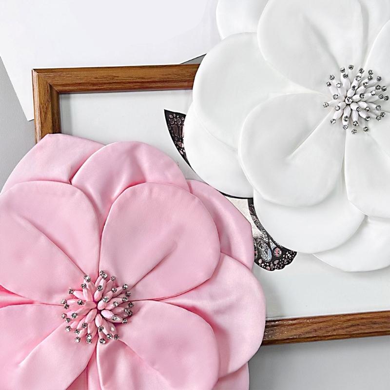 Multi Layer Soft Fabric Large Flower Brooch Stylish Breastpin for Dresses and Tops Floral Shaped Corsage Party Accessory