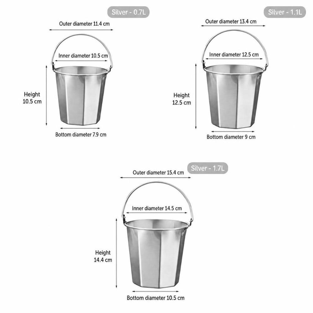 304 Stainless Steel Mini Ice Bucket Silver/Gold Cooling Barrel Champagne Bucket  Household Kitchen