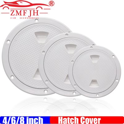 Boat Accessorie Boat Hatch Cover 4" 6" 8" ABS Round Non Slip Pection Hatch Detachable Cover White Black for Marine Boat Yacht