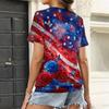 Women's Casual V Neck Short Sleeve Top Lightweight Printed T Shirt Relaxed Fit Soft Fabric Summer Tee for Everyday Wear