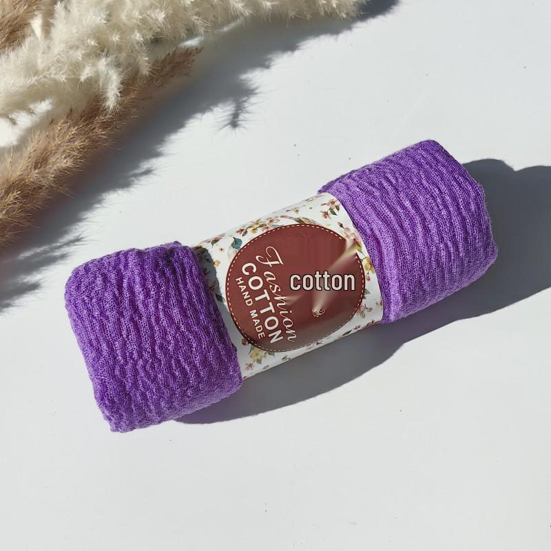 Silk Tassel Headscarf: Cross-border Crinkled Rayon Cotton Linen Scarf