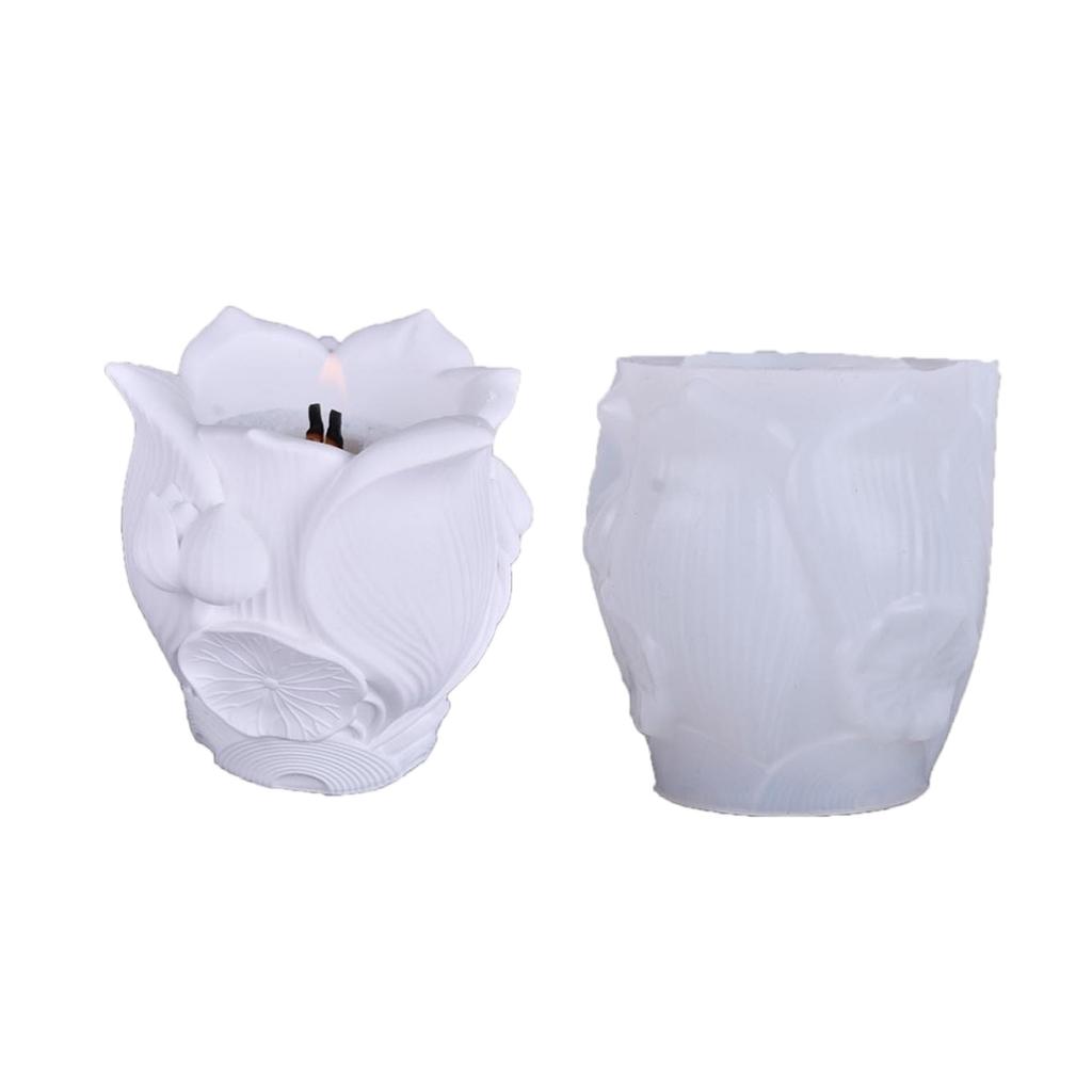 Lotuses Flower Silicone Mold For DIY Resin Cement Crafts And Home Decorations Decorative Candle Holder Mold