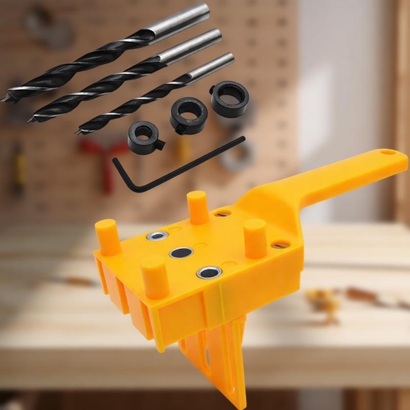 Multifunction Drill Bit Doweling Jigs Set With Depth Stop Collar For Accurate Wood Joinery And DIY Projects Cabinet Assembly