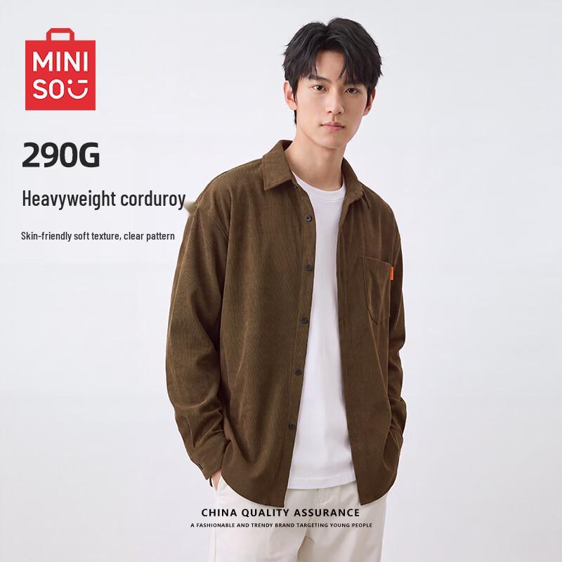 MINISO Men's Heavy Corduroy Long-Sleeve Shirt Jacket
