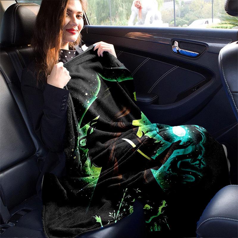 1 Stück, Hexe & Drache Fantasy Kunstdruck Heimdeko Decke, Sofadecke, Outdoor-Decke, Geschenk für Freunde, Flanelldecke, Perfekt für das Bett