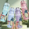1 Stück Totoro Süße Anime Katze Minimalistischer Druck 750 ml Tragbare Sportwasserflasche Auslaufsicher Fitnessstudio Outdoor Reise Trinkbecher