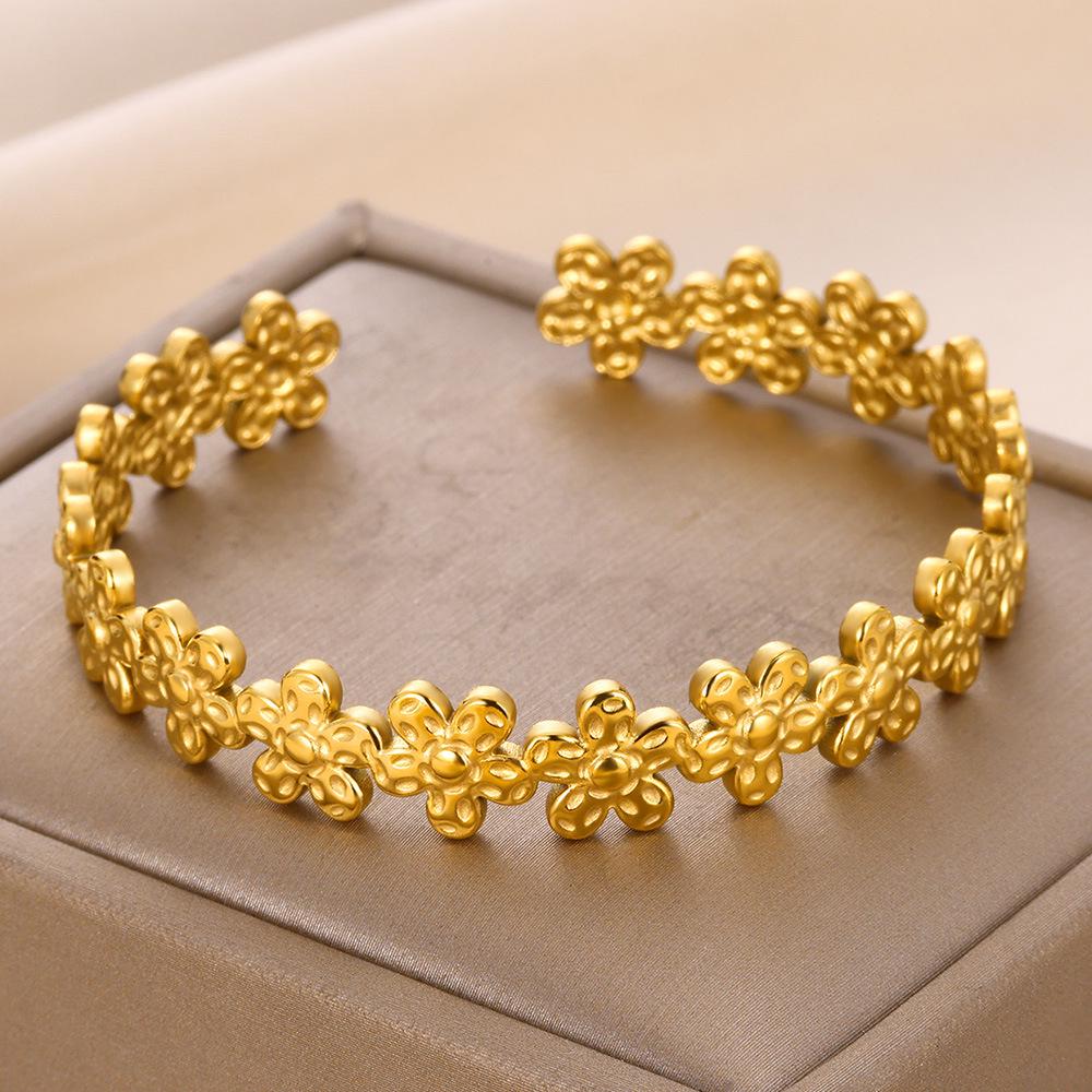Titanium Steel Adjustable Bangle: Women's Durable, Fade-Resistant Open Cuff Bracelet