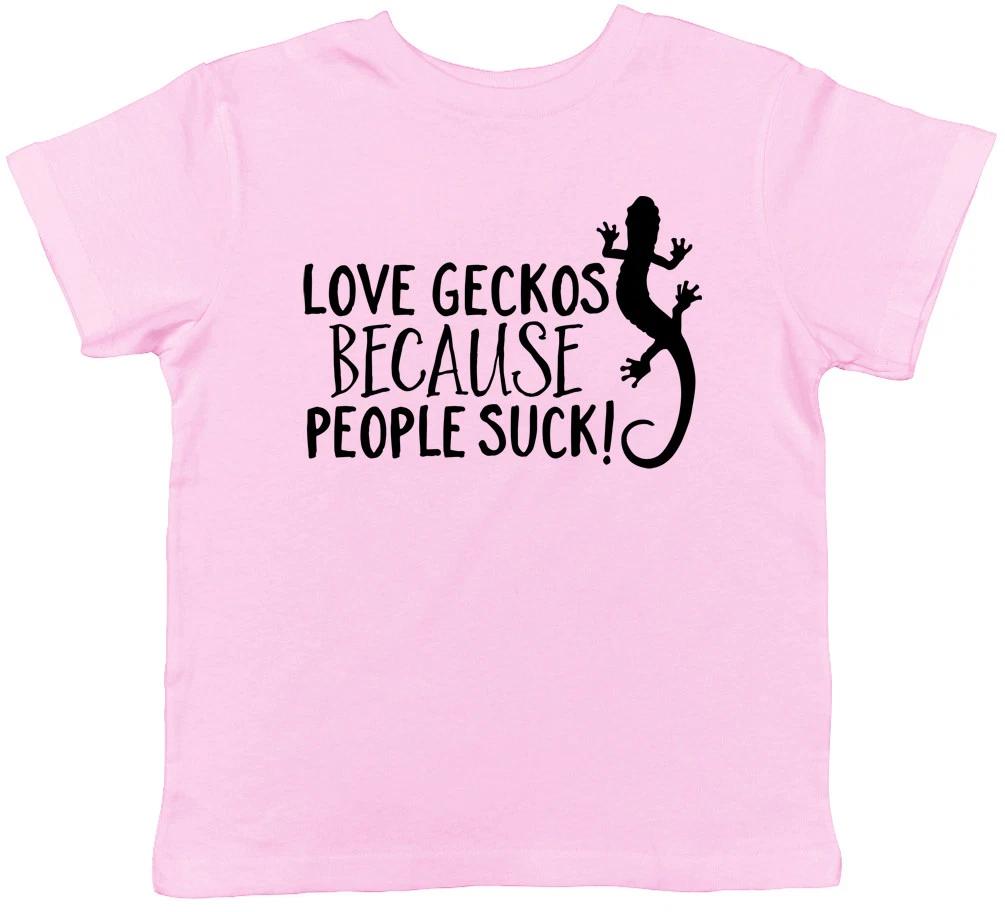 Love Geckos because People Suck Childrens Girls Boys Kids T-Shirt Tee 160