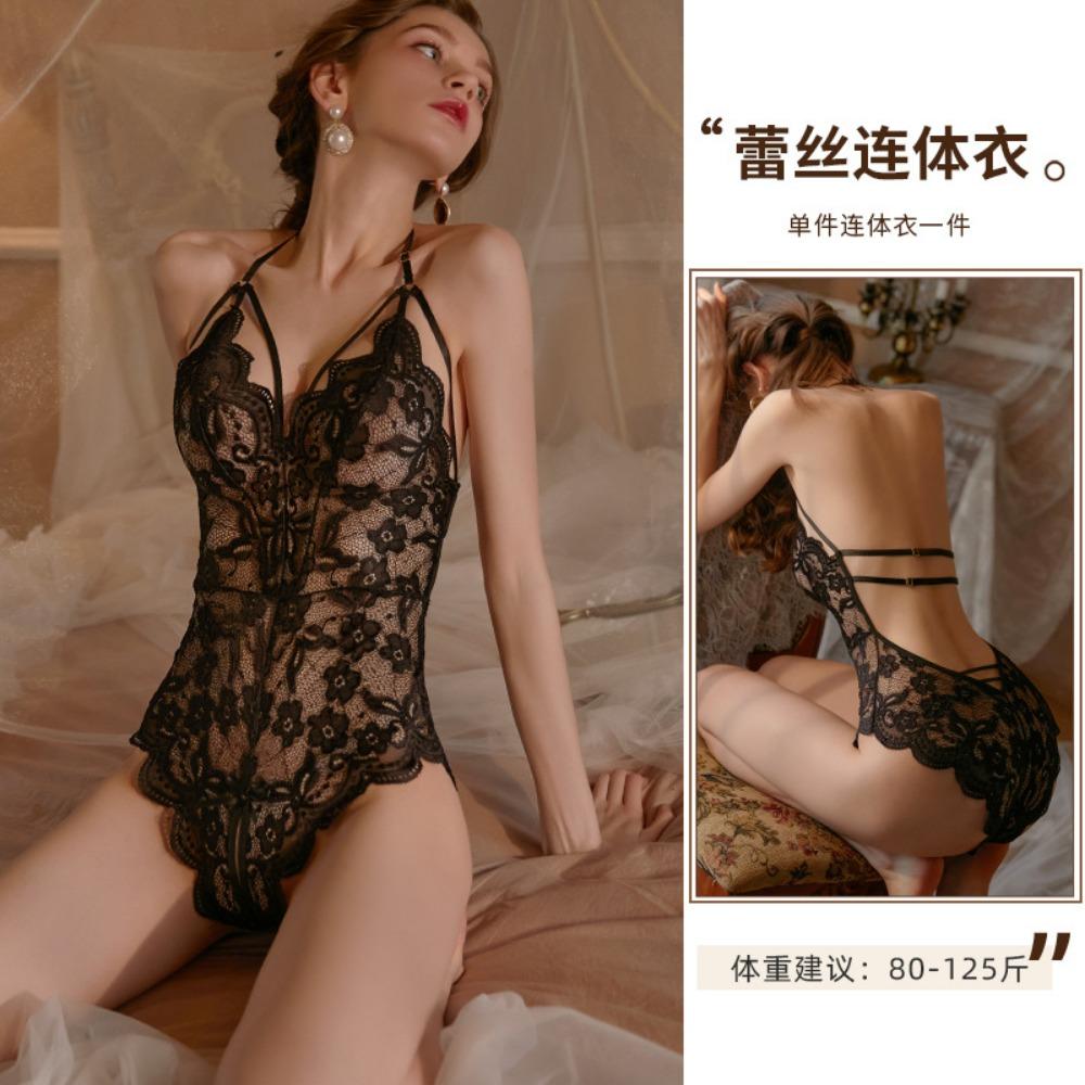 Xianyi Sexy Lingerie Sexy Lace Backless Open Onesie Deep V Perspective Passion Suit Midnight Temptation 423