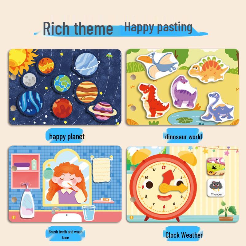 Baby Early Learning Sticker Book: Quiet, Enlightening Pull Toy