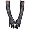 Long Mesh Gloves with Sparkling Rhinestones Drilling for Women Elegant Cocktail Party and Night Event Dressingup