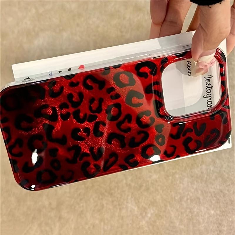 For iPhone 17 16 15 14 13 12 11 Pro Max Case Vortex Print IND Vintage Wine Red Leopard Print Cover For iPhone XS XR 7 8 Plus 16e