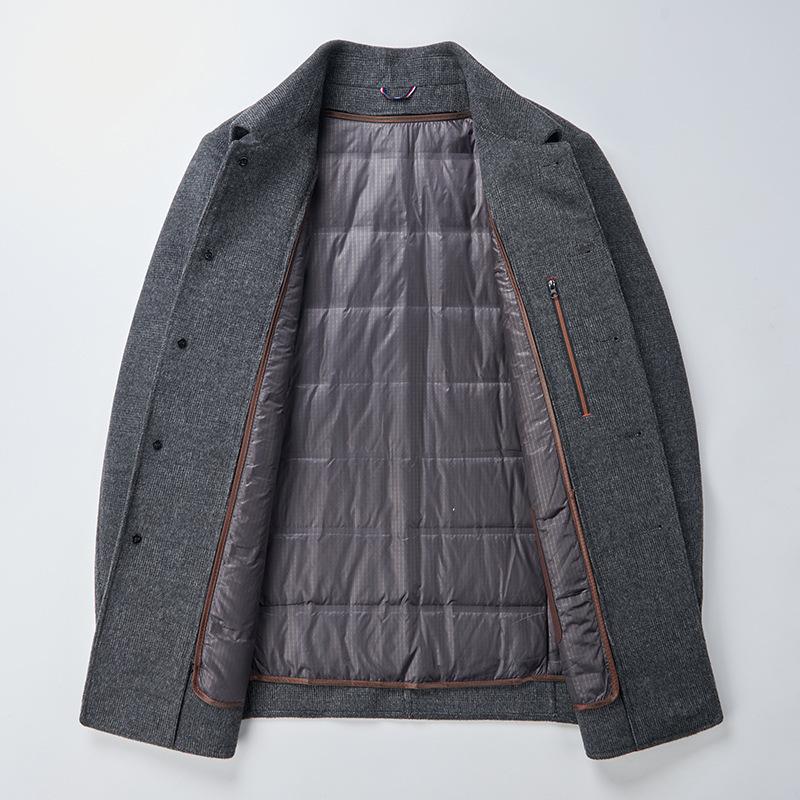 Double-sided woolen cashmere coat men's medium-length middle-aged dad wear business casual removable liner woolen woolen coat
