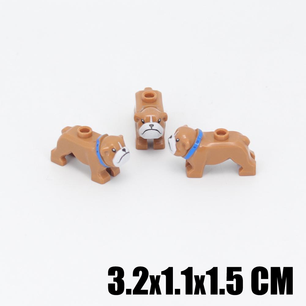 Cute Modeling Small Animals Assembled Building Block Scene Accessories Parts Chicken Husky Fighting Dog Flamingo Ornament