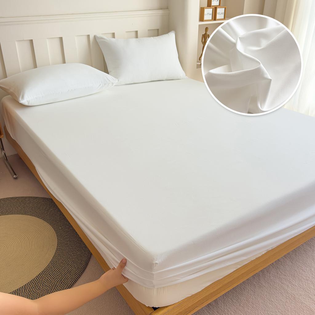 Hochwertiges Baumwoll-Spannbettlaken mit Gummibändern Matratzenbezug für Queen King Size Bett Kein Kissenbezug Enthalten 140/160/200cm
