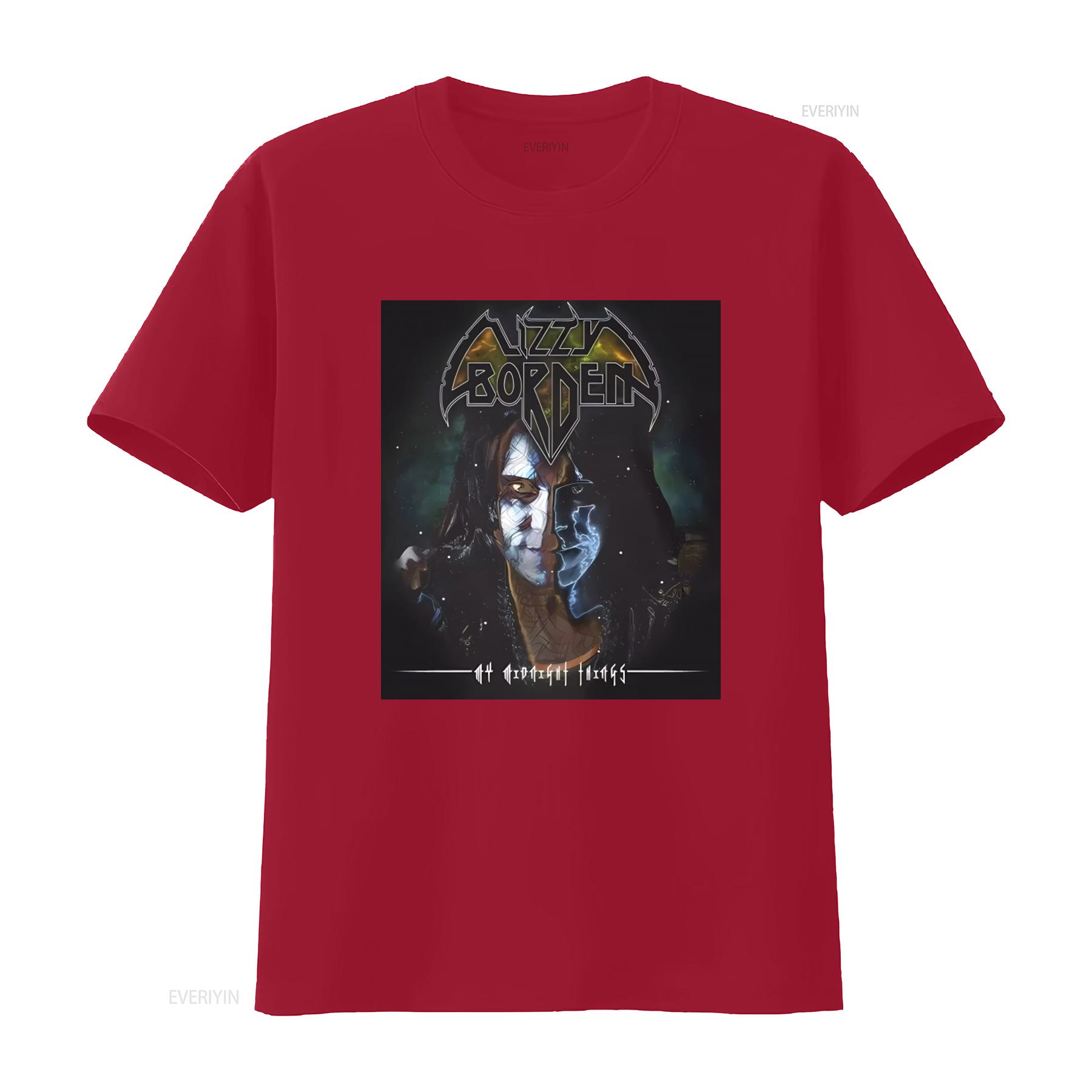 

LIZZY BORDEN MY MIDNIGHT THINGS Print Black T Shirt for Men X Large vintage Washed Slightly Top For Everyday Wear Versatile S