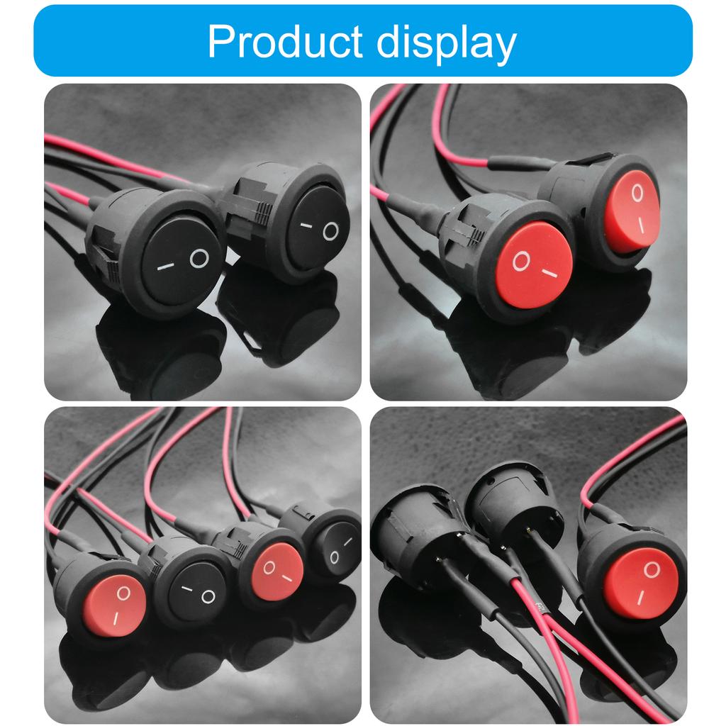 Round Rocker Switch 10Pcs Rocker Switch 12V Toggle Switch with Prewired Electrical Switches for Boats Car