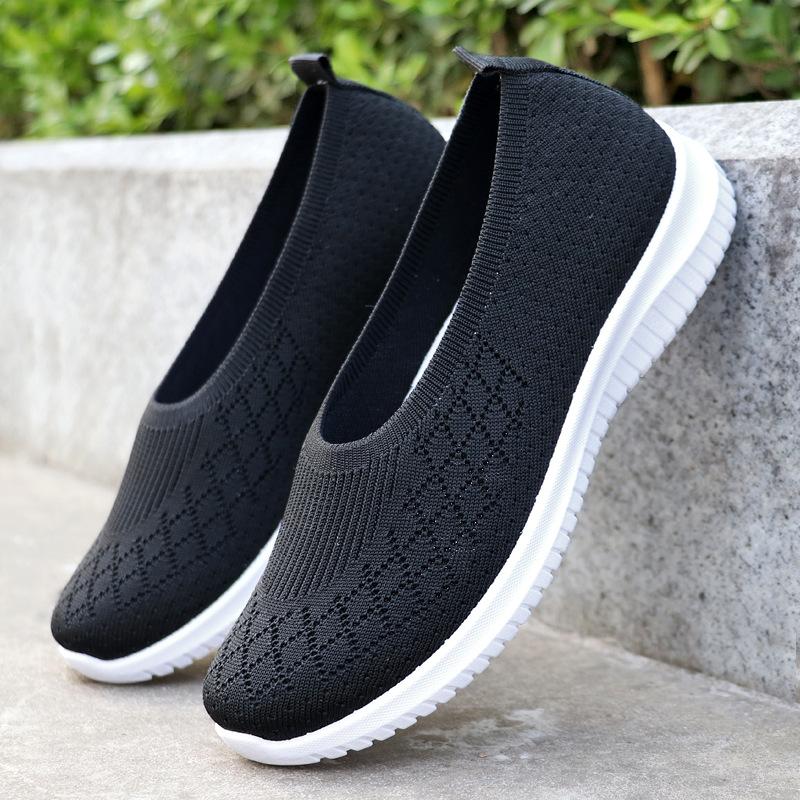Clearance women's shoes cloth shoes women's new flying woven shoes casual single shoes soft-soled shoes