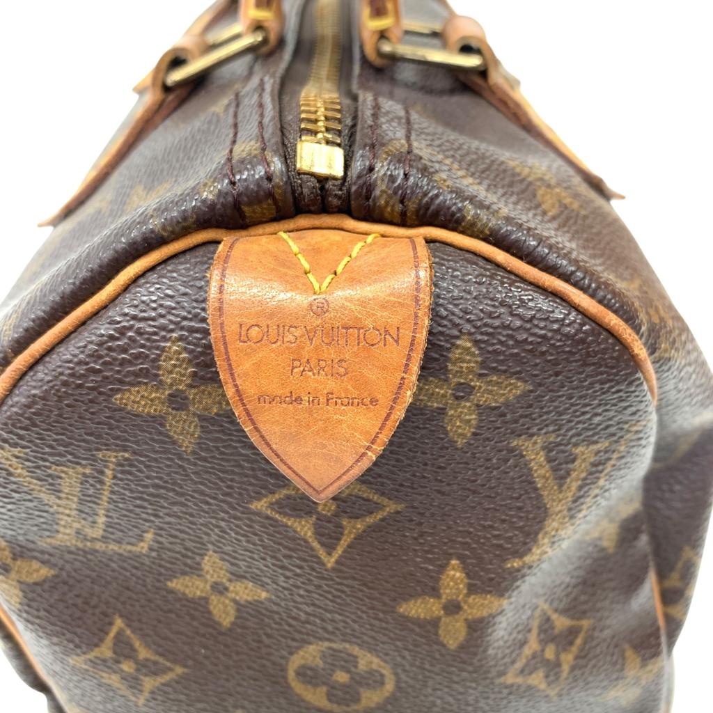 Used Louis Vuitton Monogram Speedy 25 M41528 Boston Bag Brown Authentic 1220