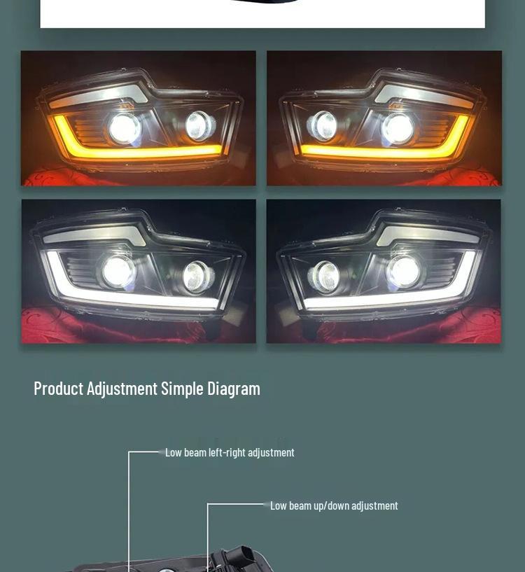Geely New Energy Jinzheng LED Headlights: High-Brightness, Dual-Lens, Sequential Turn Signals, Waterproof.