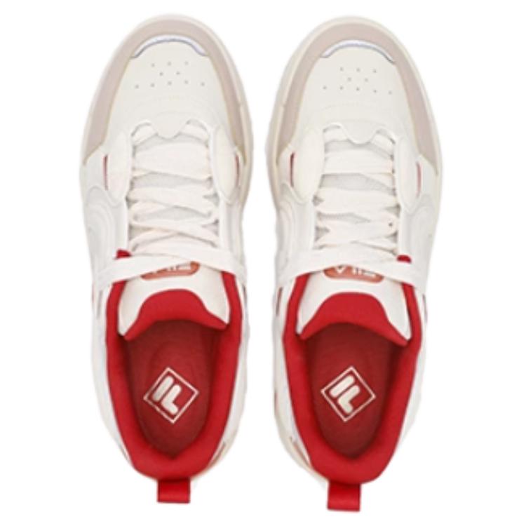 FILA Vibe Fashion Slip-Resistant Durable Low-Top Skate Shoes Men sneaker White Brown F12M512203FWM