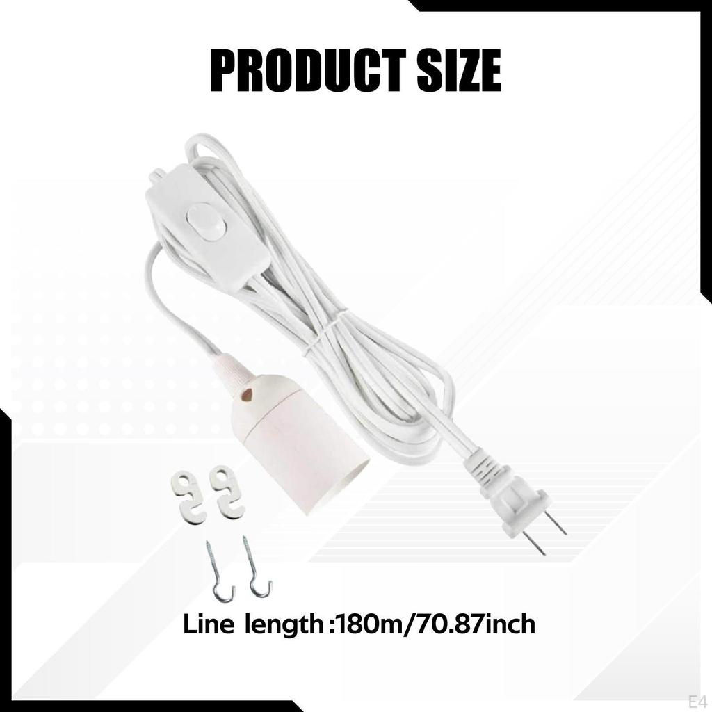 60W Pendant Light Extension Cord, E26 Base, Easy to Use, Garage Light, with on/Off Switch, Plug