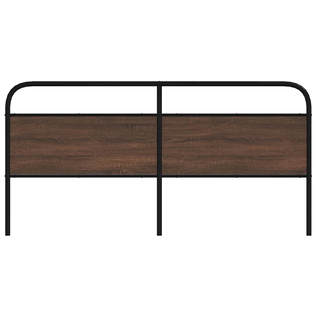 Replacement Headboard Brown Oak Effect 180 cm Steel and Wood Based Material