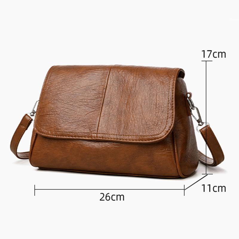 Retro Oil Wax Leather Crossbody Bag,with Textured and Vintage Feel,Simple and Elegant Flap Design,and Adjustable Shoulder Strap