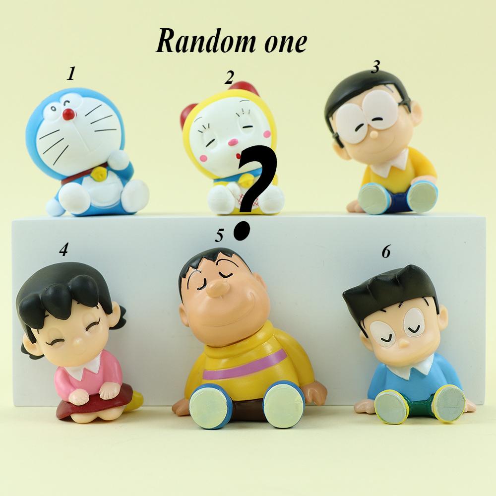 6pcs/set Kawaii Doraemon Cartoon Desktop Anime Ornaments Cute Action Figure Decoration Model Doll Girls Boys Birthday Gifts