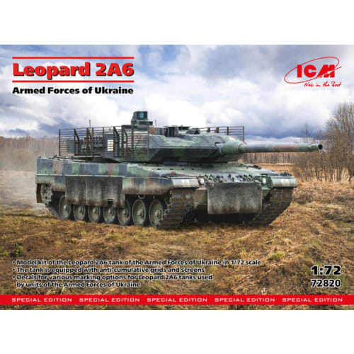 ICM 1/72 Ukrainian Leopard 2A6 Plastic Model Kit 72820 (Tank)
