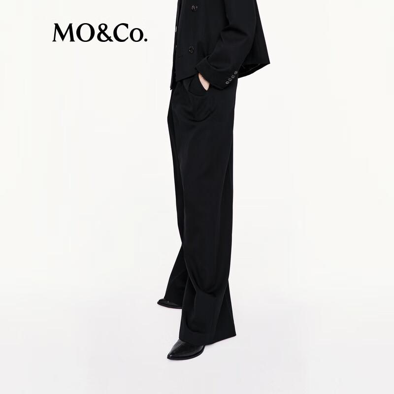 MO&Co. High-Waist 100% Wool Straight Trousers